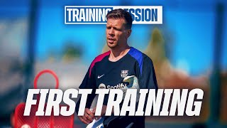 WOJCIECH SZCZESNYs FIRST TRAINING for FC BARCELONA 🔵🔴 [upl. by Amye]