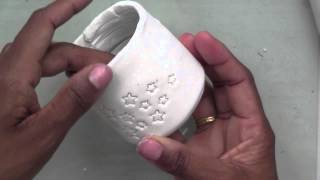 Handmade DIY Clay Star Jar Candle Holder  Karin Joan [upl. by Nivlek]