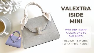 Valextra Iside Mini Ash Grey Review 🤍 Swap Of Lilac to Grey Timeless Italian Handmade Leather Bag [upl. by Ennairol320]