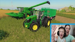 We try out Farming Simulator 19  Part 1 Starting the farm  Tractor game [upl. by Ahsenauq336]