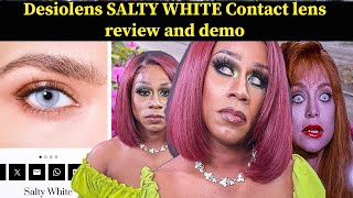 Desiolens SALTY WHITE contact lens review and demo [upl. by Southard]