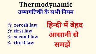 Thermodynamic law  उष्मागतिकी के नियम। zeroth1st 2nd and 3rd law of thermodynamic l [upl. by Melvin]