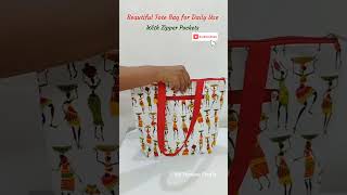 DIY Handbag Easy Sewing Tutorial  Bag making at home  Tote bag stitching and cutting shorts bags [upl. by Neraa]