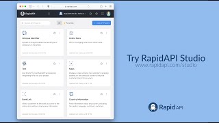 Introducing RapidAPI Studio Build Test Manage and Monetize APIs [upl. by Nylitsirk]