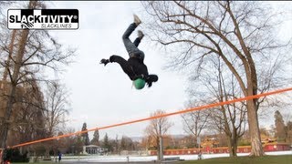 Slackline Tutorial  Buttbounce Backflip [upl. by Wolfy668]