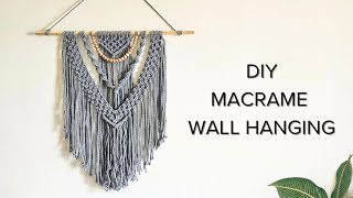 DIY Macramé Large Wall Hanging Tutorial  Easy For Beginners [upl. by Eisdnyl660]