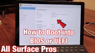 How to Enter Into BIOS  UEFI on All Microsoft Surface Pros 1234567 X [upl. by Carilla]