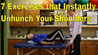 7 Exercises That Instantly Unhunch Your Shoulders  BONUS [upl. by Keelia]