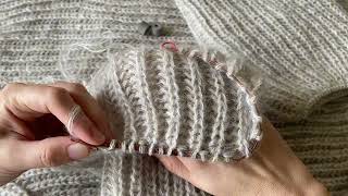 Fisherman’s rib stitch in rounds Continental knitting [upl. by Placidia]