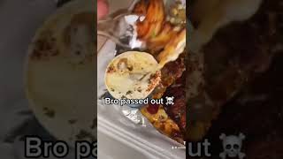 BRO PASSED OUT AFTER TRYING THE SEAFOOD FRIES 🤣  food seafood alcoeats foodie cajunchicken [upl. by Aiket]