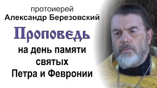 Проповедь на день памяти святых Петра и Февронии 20240708 Протоиерей Александр Березовский [upl. by Friedly176]