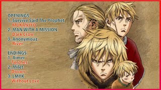 Vinland Saga All Openings amp Endings Season 1  2 FULL【すべてのヴィンランド・サガ OPとED】 [upl. by Kala326]