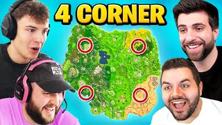 The 4 CORNER Challenge in Fortnite Chapter 1 [upl. by Ahsinor]