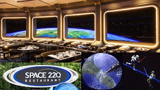 Space 220 Full Dining Experience at EPCOT  Including Space Elevator Restaurant Tour Food amp Drinks [upl. by Holmen]