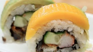 How to Make Sushi  Avocado Mango Rolls [upl. by Ducan]