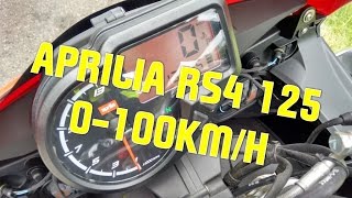 Aprilia RS4 125 0100kmh 060mph [upl. by Deeas232]