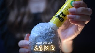 ASMR Glue Stick on Mic NO TALKING 🌛 Intense Plastic Wrap Crinkles Glue amp Sticky Sounds [upl. by Adamson740]