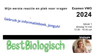 VWO examen biologie 2024  Mijn eerste reactie [upl. by Chaille]