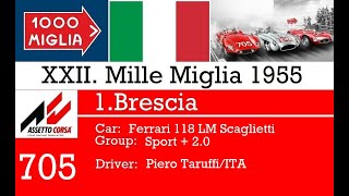 Mille Miglia 55  Stage 1Brescia f  Ferrari 118LM Scaglietti  onboard [upl. by Clawson]