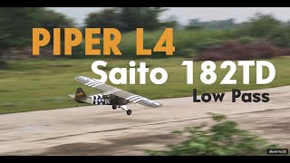 Piper L4 Low pass Saito 182TD twin Cylinder justaplane8757 [upl. by Okikuy]