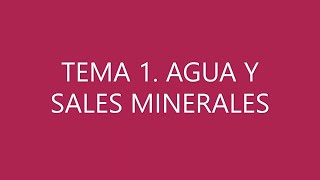 BIOLOGÍA SELECTIVIDAD AGUA Y SALES MINERALES [upl. by Sparhawk]