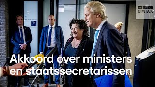 PVV levert 5 ministers VVD en NSC ieder 4 en BBB 2 [upl. by Lipson756]