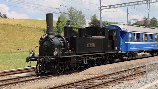 OeBB trifft auf Emmentalbahn in Sumiswald Dampflok Eb 24 35 Ed 2x22 196 E 33 853 10062023 [upl. by Aketal986]