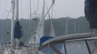 heavy weather sailing Catalina 22 C22 extreme sail on Courageous Cat Sailboat C 22 [upl. by Putnam]