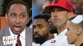 Stephen A 49ers players were visibly upset by Kyle Shanahan’s playcalls  First Take [upl. by Etnoid]