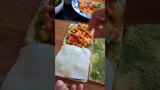 Bombay Sandwich Recipe sandwichrecipeshortsvideoviralvideomumbaistreetfood [upl. by Relyc]