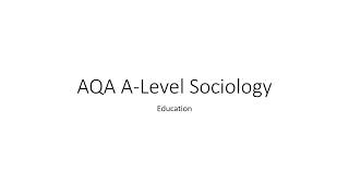 AQA ALevel sociology Education revision [upl. by Aikcir]