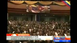 Reproducción del himno cubano en un acto oficial de Venezuela desata polémica en el país [upl. by Drofliw333]