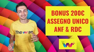 BONUS 200 EURO RDC ESCLUSI ANF e beffa INPS ASSEGNO UNICO [upl. by Laureen]