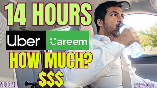 VLOG 11  TOTAL INCOME WEDNESDAY  UBER  CAREEM  14 HOURS  EARNINGS  OWAIS NASIR [upl. by Wiles]