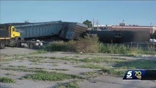 Train derailment in Woodward leads to evacuation highway closure [upl. by Acissaj317]