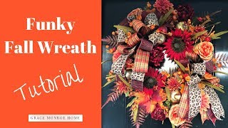 DIY Fall Wreath Tutorial  How to Make a Fall Wreath [upl. by Atul574]