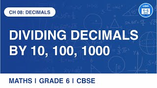 Steps to divide decimal numbers by 10 100 1000  Decimals  Class 6 Maths Chapter 8 [upl. by Lukin]