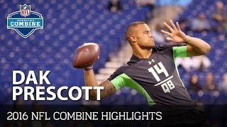 Dak Prescott Mississippi State QB  2016 NFL Combine Highlights [upl. by Krasnoff]