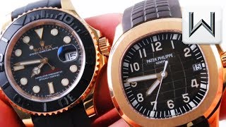 Rolex Yacht Master Oysterflex vs Patek Philippe Aquanaut Jumbo 116655 vs 5167R001 [upl. by Burt]