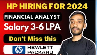 HP Hiring for Financial Analyst  Job for freshers  work from home [upl. by Initsed]