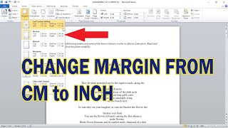 How to Change Margin from cm to inches in Microsoft Word [upl. by Esinyl688]