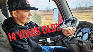 First Semi Trucking Lesson  Hauling Corn on the Farm [upl. by Wheelwright754]