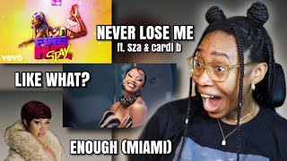 FLO MILLI NEVER LOSE ME FT SZA amp CARDI B amp CARDI B LIKE WHAT amp ENOUGH MIAMI REACTIONS 😍 [upl. by Odnam]