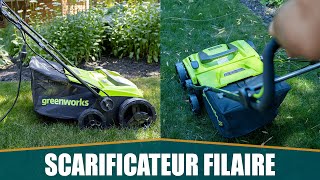 LE MEILLEUR SCARIFICATEUR FILAIRE – Greenworks DT13B00 [upl. by Heloise]