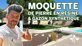 Moquette de pierre et gazon synthétique  Rénovation de jardin 🌱 [upl. by Einahc699]