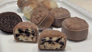 奧利奧奶酪冰皮月餅 ～Oreo Cream Cheese Snowy Mooncake ～超級美味 ～低糖低脂版 ～super delicious ～Low Fat Low Sugar Version [upl. by Kakalina]