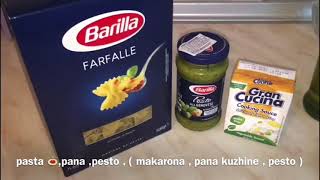 Makarona me pesto dhe pana  Farfalle with pesto  Easy pasta [upl. by Cruickshank]