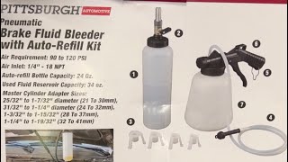 Using a Harbor Freight  Pittsburgh pneumatic brake fluid bleeder kit on a Mk3 Toyota Supra 4K [upl. by Kerry911]