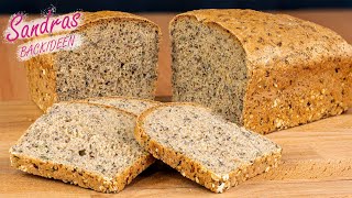 7 Minuten Brot  ohne Gehzeit  Dinkelvollkornbrot mit Leinsamen und Kürbiskernen  Brot backen [upl. by Tana]