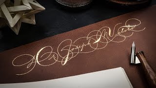 Designing A Signature And Foiling A Leather Blotter MY FIRST VIDEO [upl. by Eelanna]